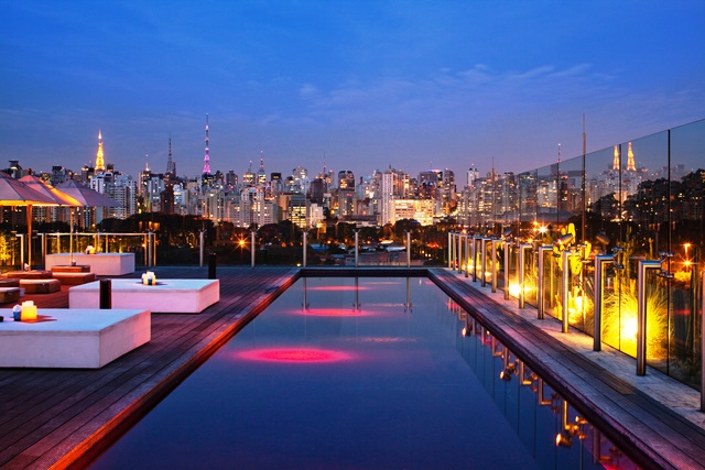 The Skye hotel pool in São Paolo, Brazil